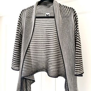 Missoni metallic gray black silver draped cardigan XS